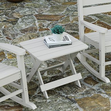 Merrick Lane Ridley Outdoor Folding Side Table, Portable All-Weather HDPE Adirondack Side Table