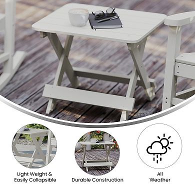Merrick Lane All-Weather Portable Folding Adirondack Side Table