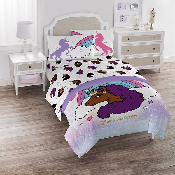 Twin unicorn comforter on sale set