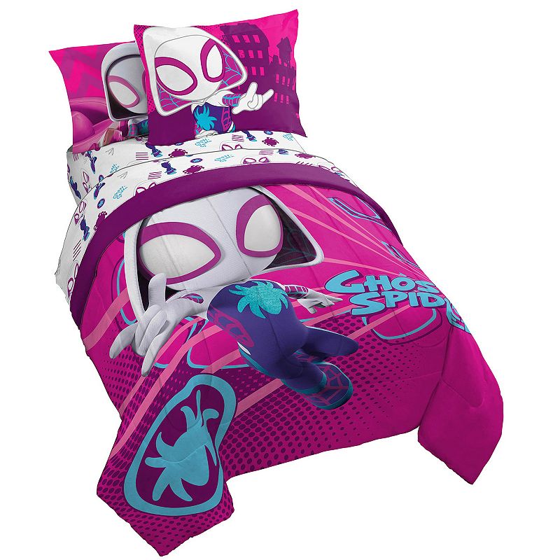 Marvel Spidey & His Amazing Friends Ghost Spidey Gwen Bedding Set, Multicol