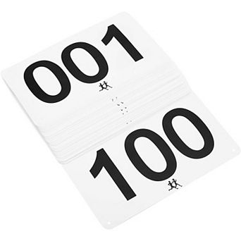 100x Numbered Marathon Bibs Running Numbers for Marathon Races Sports 7 x 4"