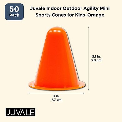 50 Pack Mini Cones for Classroom, Small Sports Markers (Orange, 3 in)