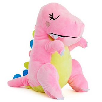 Small Pink Plush Dinosaur Stuffed Animal Toy for Gifts, 10 in Dinosaur Stuffed Animal