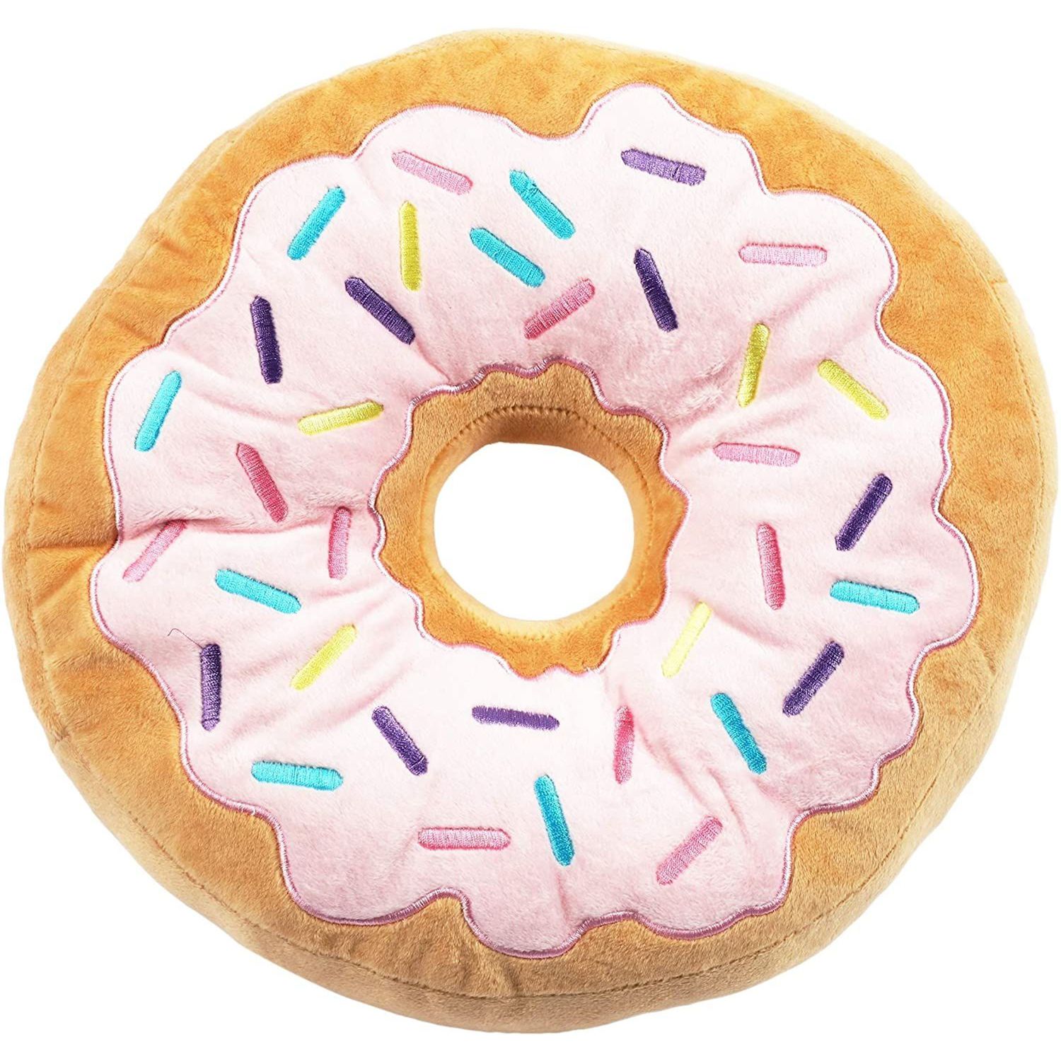 Cheer Collection Round Donut Pillow - Super Soft Microplush Doughnut Pillow  and Comfy Seat Cushion for Kids