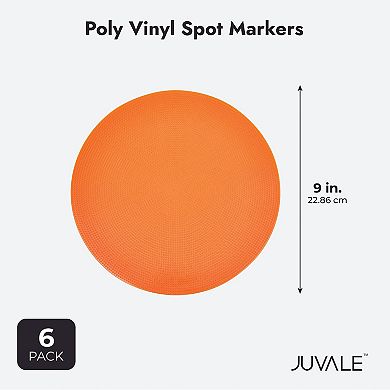 Poly Vinyl Dots for Classroom Floor, Carpet Marker Spots for Gym (9 In, 6 Pack)