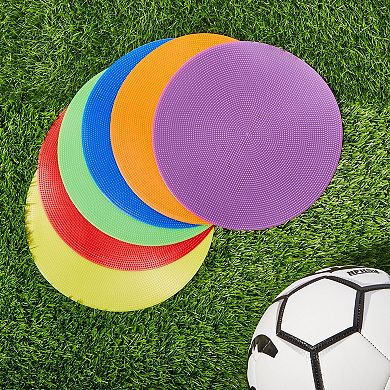 Poly Vinyl Dots for Classroom Floor, Carpet Marker Spots for Gym (9 In, 6 Pack)