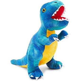 Blue T-Rex Themed Plush Toy for Kids, Dinosaur Stuffed Animal (10 Inches)