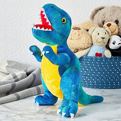 Blue T-Rex Themed Plush Toy for Kids, Dinosaur Stuffed Animal (10 Inches)