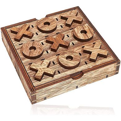 2 Pack Tic Tac Toe Board Game for Kids Family Party Living Room Decor, 5.5X1.15"
