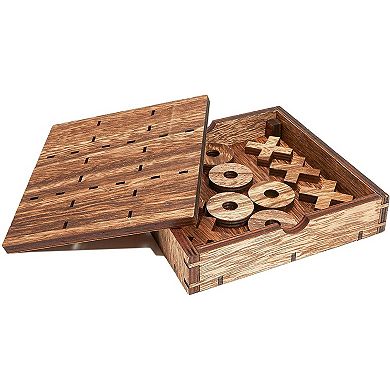 2 Pack Tic Tac Toe Board Game for Kids Family Party Living Room Decor, 5.5X1.15"