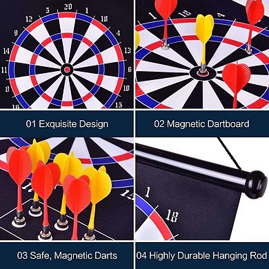 Double Sided Magnetic Dart Board for Kids