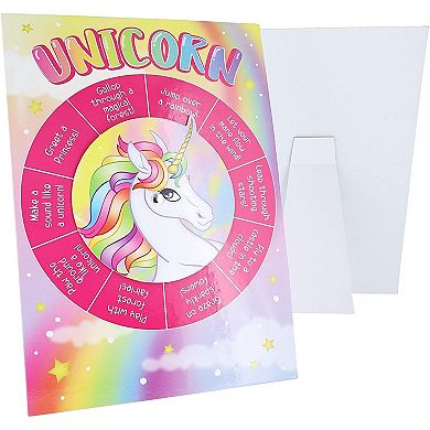 Juvale Kids Spinning Wheel Activity Party Game Board (4 Pack) 4 Designs