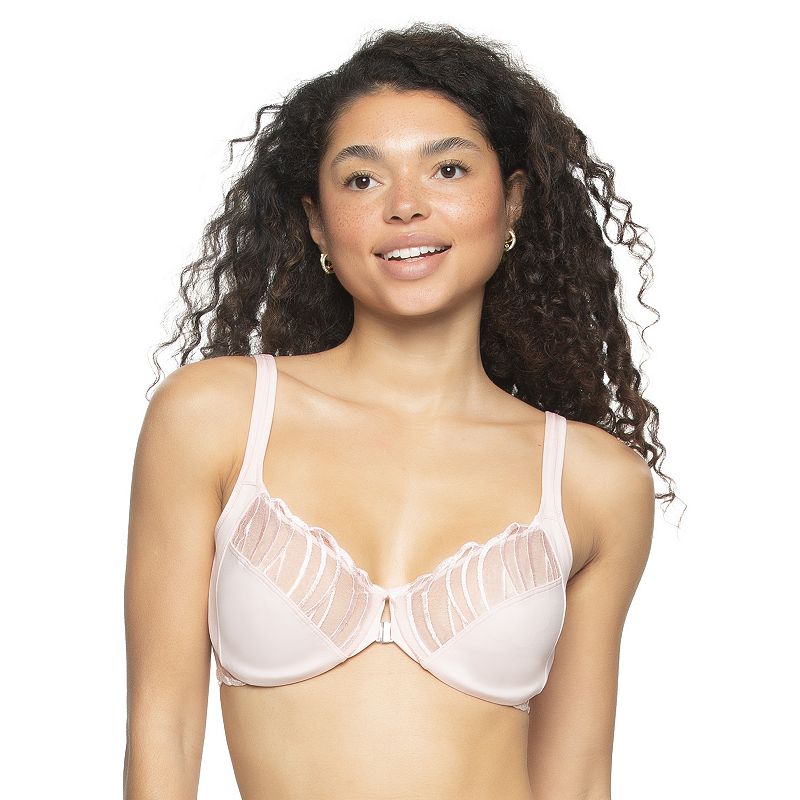 Paramour by Felina Angie Front Close Minimizer Bra 115071, Women's, Size: 34 G, Pink Dogwood