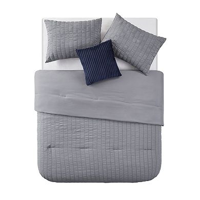Olivia & Finn 4-Piece Seersucker Stripe Comforter Set