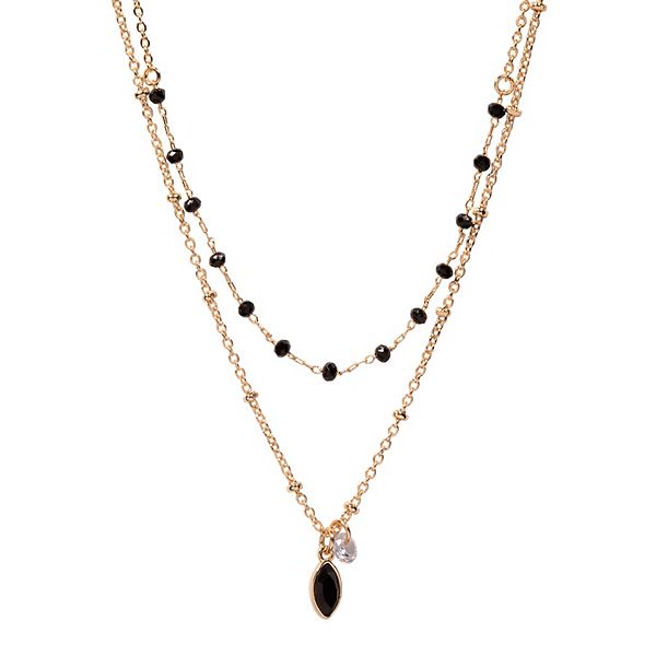 LC Lauren Conrad Beaded Double Strand Necklace