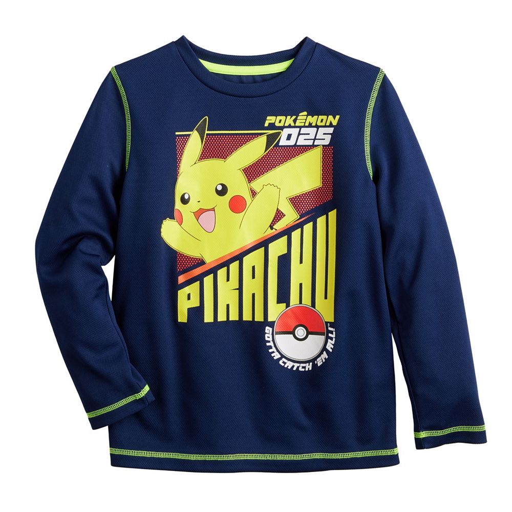 Boys 4-12 Jumping Beans® Pokemon Pikachu Long Sleeve Active Graphic Tee