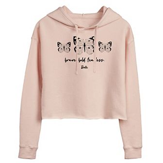 Juniors' Barbie Brave Bold Cropped Graphic Hoodie