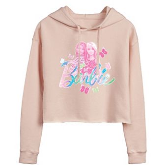 Juniors' Barbie Butterflies Cropped Graphic Hoodie