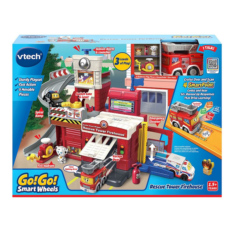 VTech Go! Go! Smart Wheels Race & Rescue Firehouse Track Set