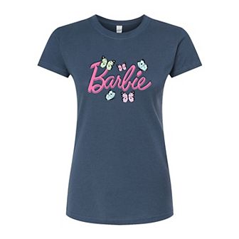 Juniors' Barbie Logo Fitted Tee