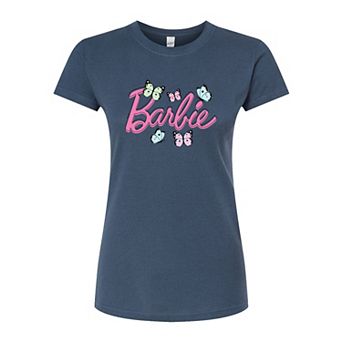 Juniors' Barbie Logo Fitted Tee