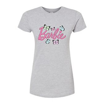 Juniors' Barbie Logo Fitted Tee