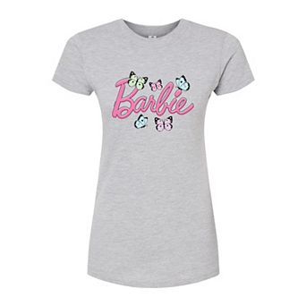 Juniors' Barbie Logo Fitted Tee