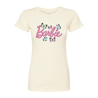 Juniors' Barbie Logo Fitted Tee