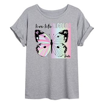 Juniors' Barbie Live Life Oversized Tee