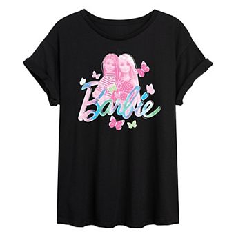 Juniors' Barbie Tie Dye Oversized Tee