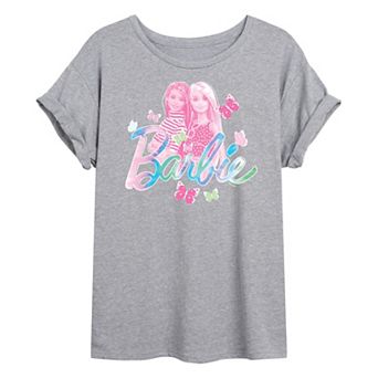 Juniors' Barbie Tie Dye Oversized Tee