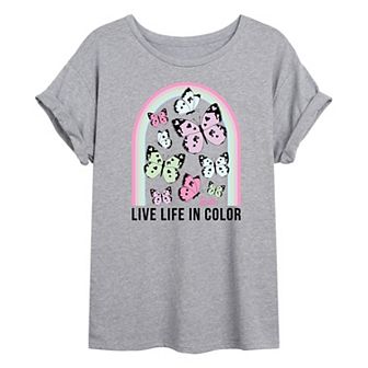 Juniors' Barbie Live Life Oversized Tee