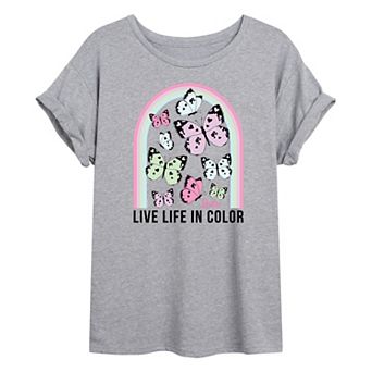 Juniors' Barbie Live Life Oversized Tee