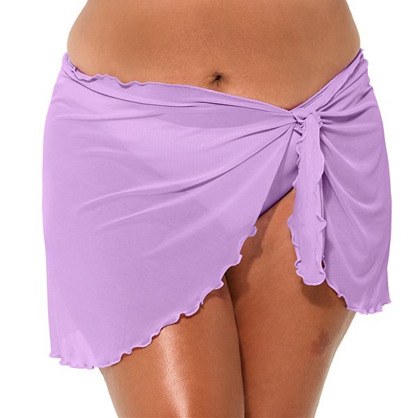 Juniors' Plus Size Ninety-Nine Degrees° Sarong Swimsuit Cover-Up