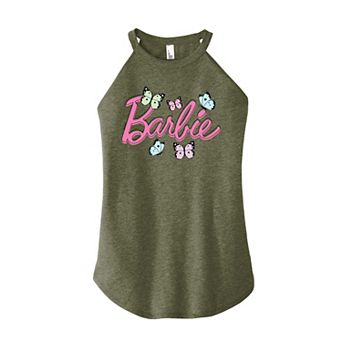 Juniors' Barbie Logo High Neck Tank Top