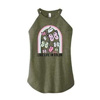 Juniors' Barbie Butterflies High Neck Tank Top