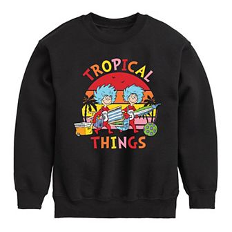 Boys 8-20 Dr. Seuss Tropical Things Graphic Fleece Pullover
