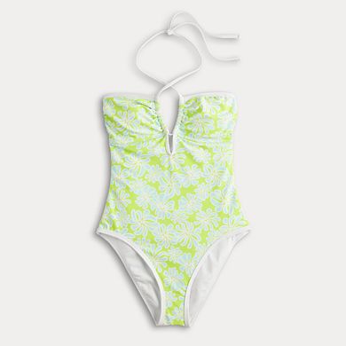 Juniors' Ninety-Nine° Cut-Out Halter One-Piece Swimsuit