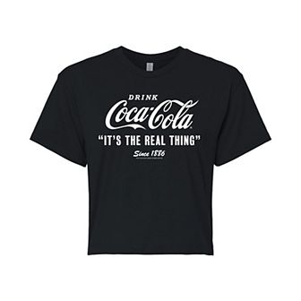 Juniors' Coca-Cola Real Thing Cropped Graphic Tee