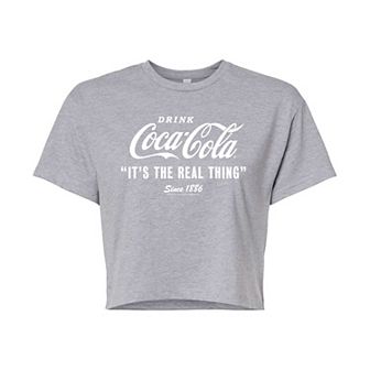 Juniors' Coca-Cola Real Thing Cropped Graphic Tee