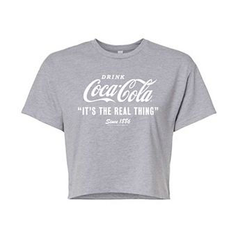 Juniors' Coca-Cola Real Thing Cropped Graphic Tee