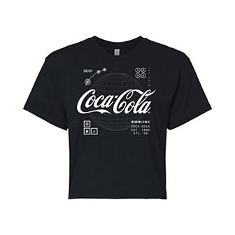 Juniors' Coca-Cola Logo Cropped Graphic Tee