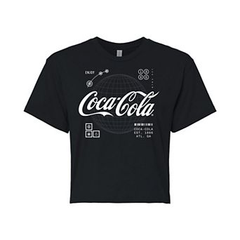 Juniors' Coca-Cola Logo Cropped Graphic Tee