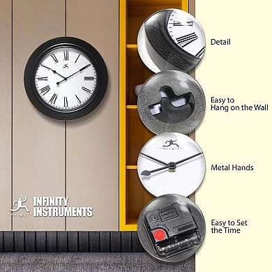 Infinity Instruments 16-in. Round Wall Clock with Roman Numerals