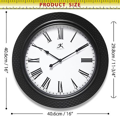 Infinity Instruments 16-in. Round Wall Clock with Roman Numerals