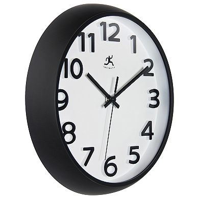 Infinity Instruments 10.75-in. Round Wall Clock with Raised Arabic Numerals