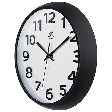 Infinity Instruments 10.75-in. Round Wall Clock with Raised Arabic Numerals