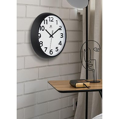 Infinity Instruments 10.75-in. Round Wall Clock with Raised Arabic Numerals