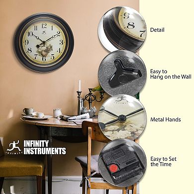 Infinity Instruments 15.75-in. Round Wall Clock