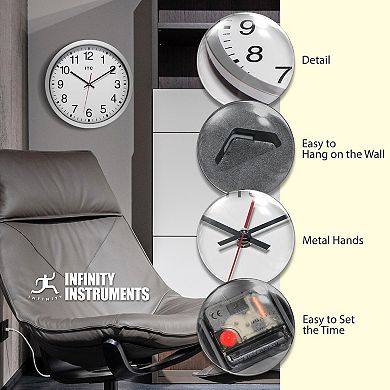 Infinity Instruments 14-in. Round Wall Clock with Silent Movement